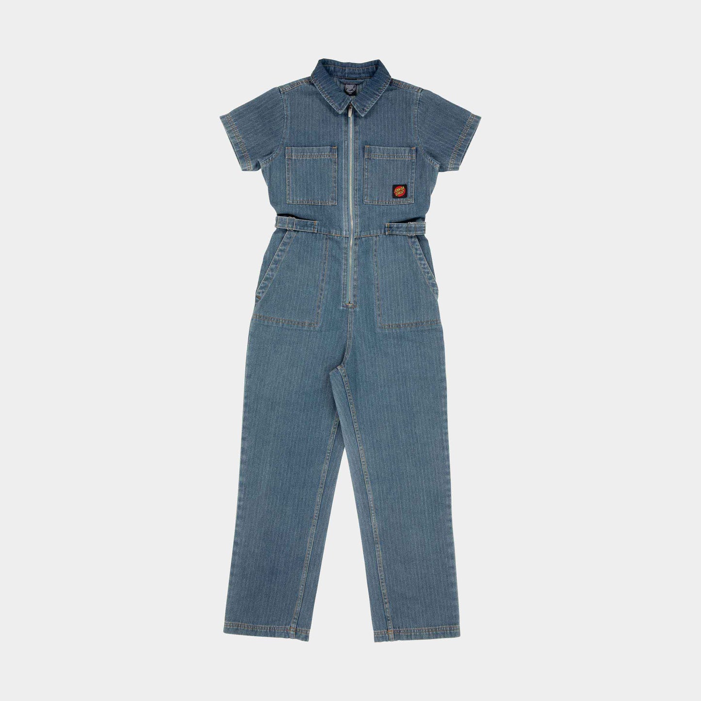 Santa Cruz Skateboards | Line Up Utility Jumpsuit Light Blue Stripe