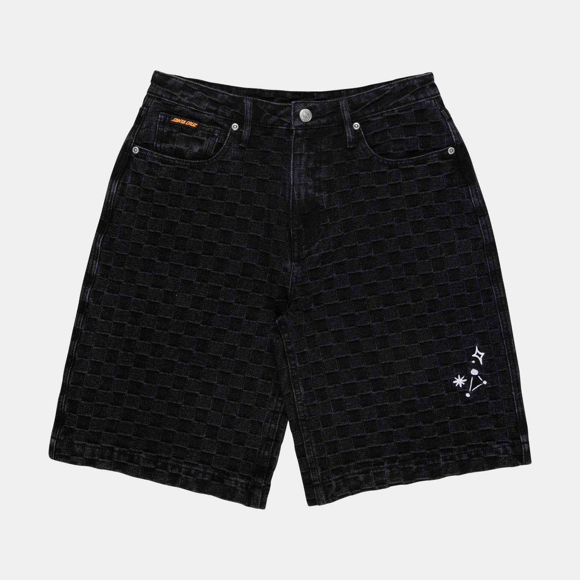 Santa Cruz Split Sun Shorts Black Wash Check