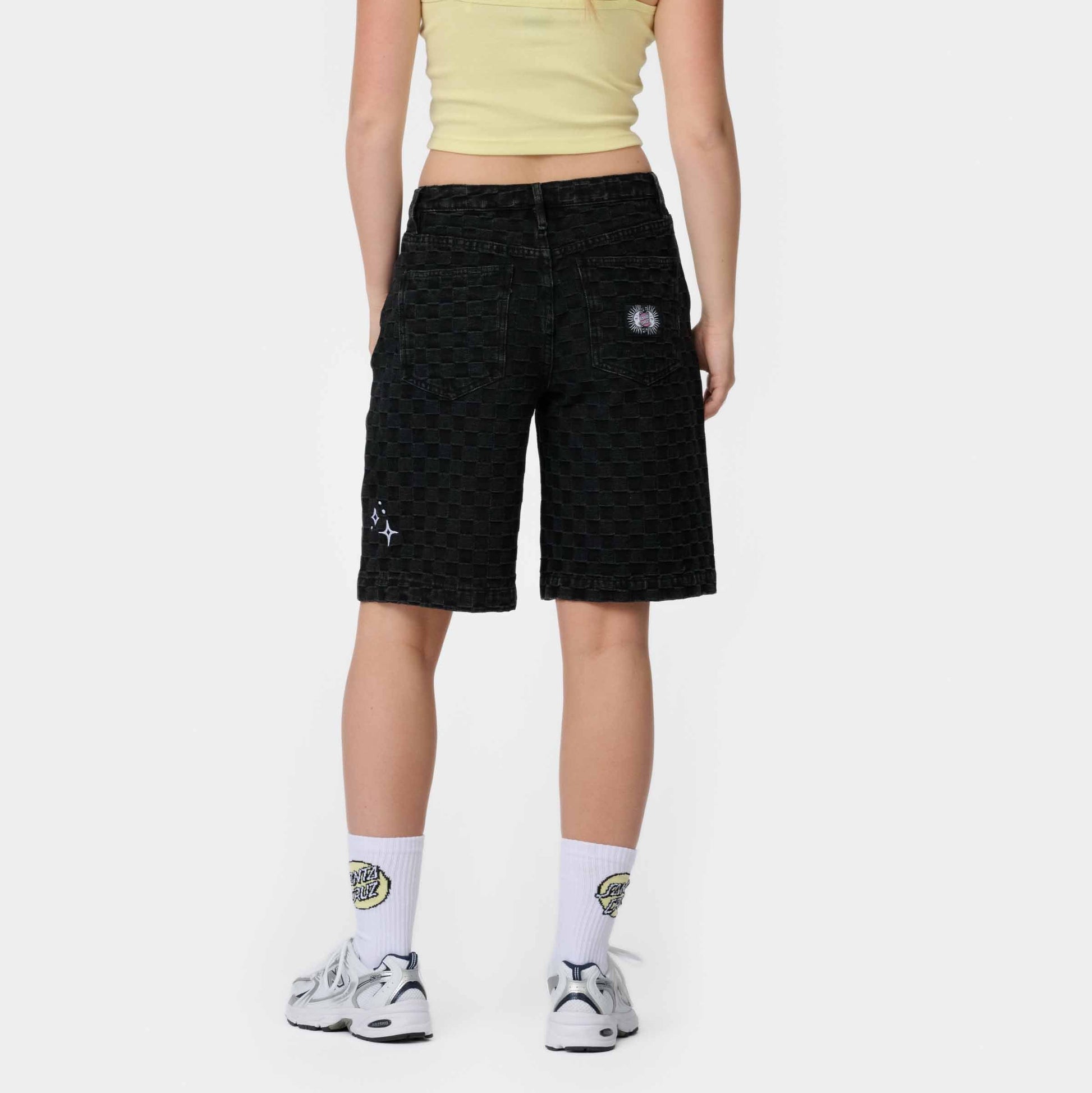 Santa Cruz Split Sun Shorts Black Wash Check