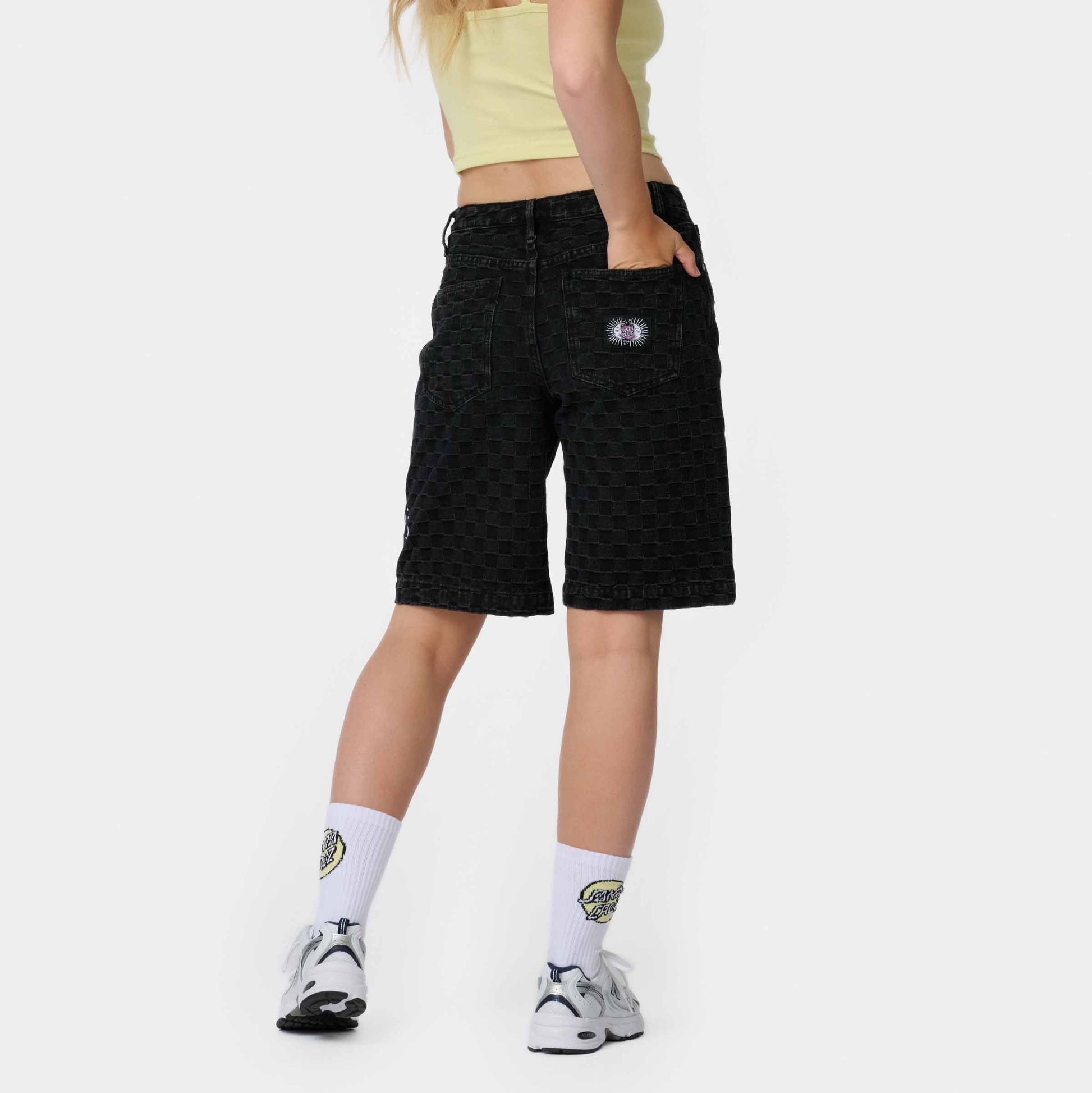 Santa Cruz Split Sun Shorts Black Wash Check