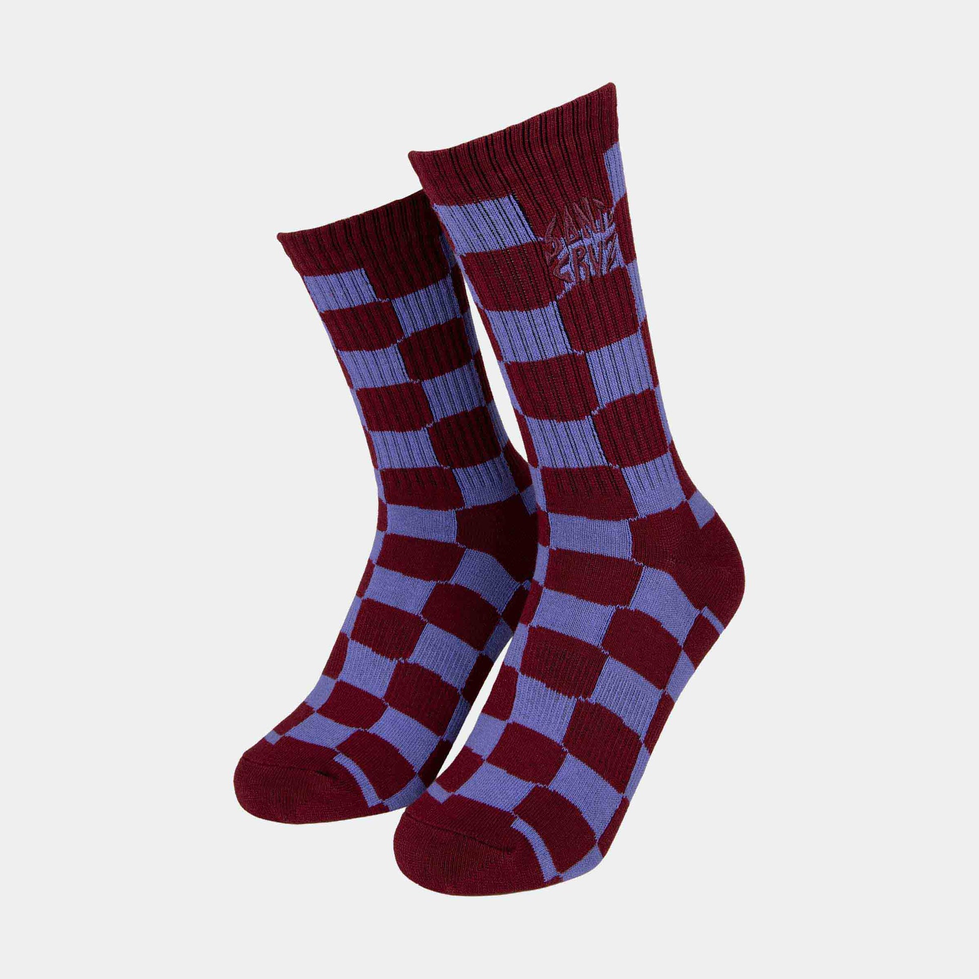Santa Cruz Daze Check Socks 2 Pack Purple Green Check