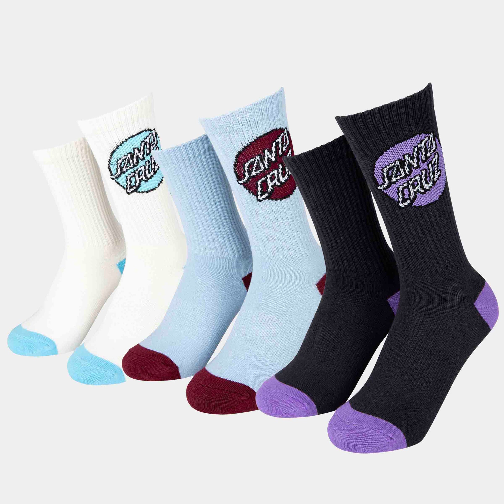 Santa Cruz Skateboards | Pop Dot Socks 3 Pack Assorted Su26