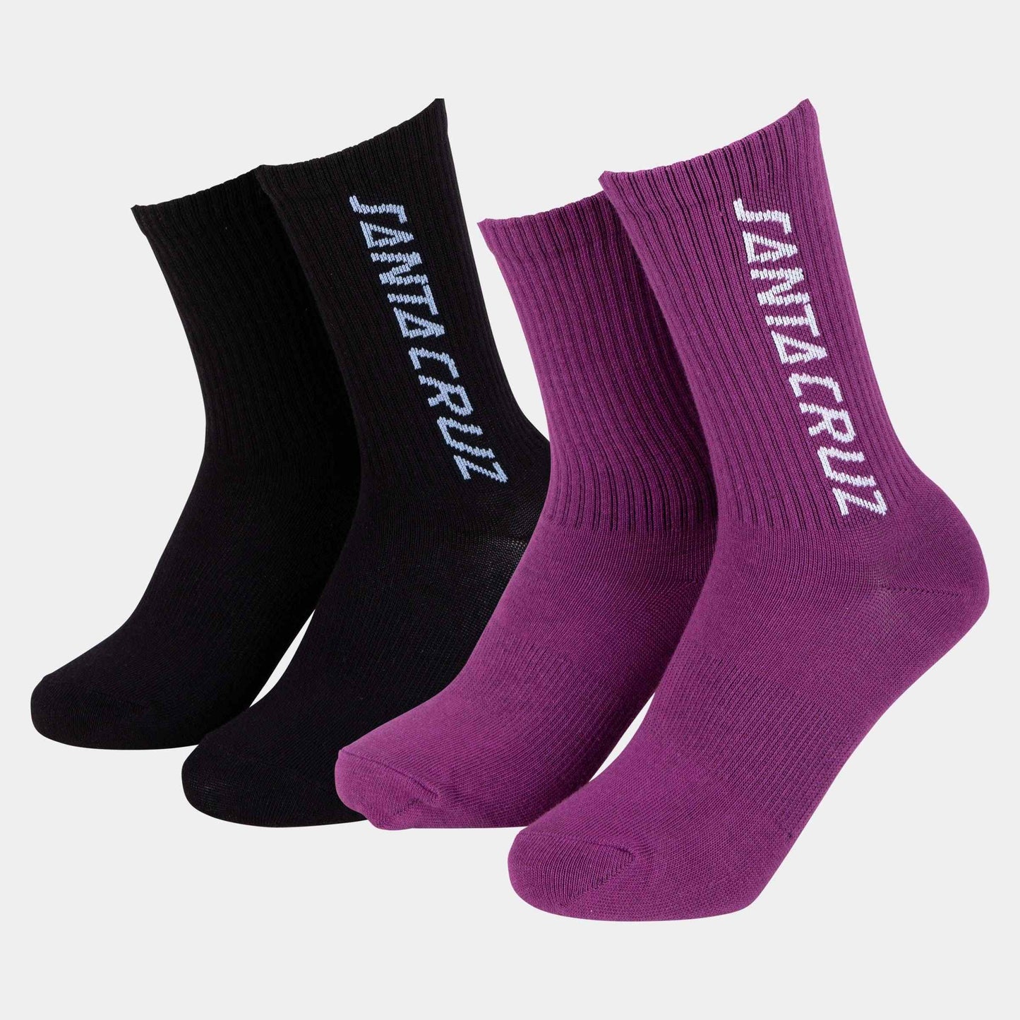 Santa Cruz | Strip Socks 2 Pack Berry Black