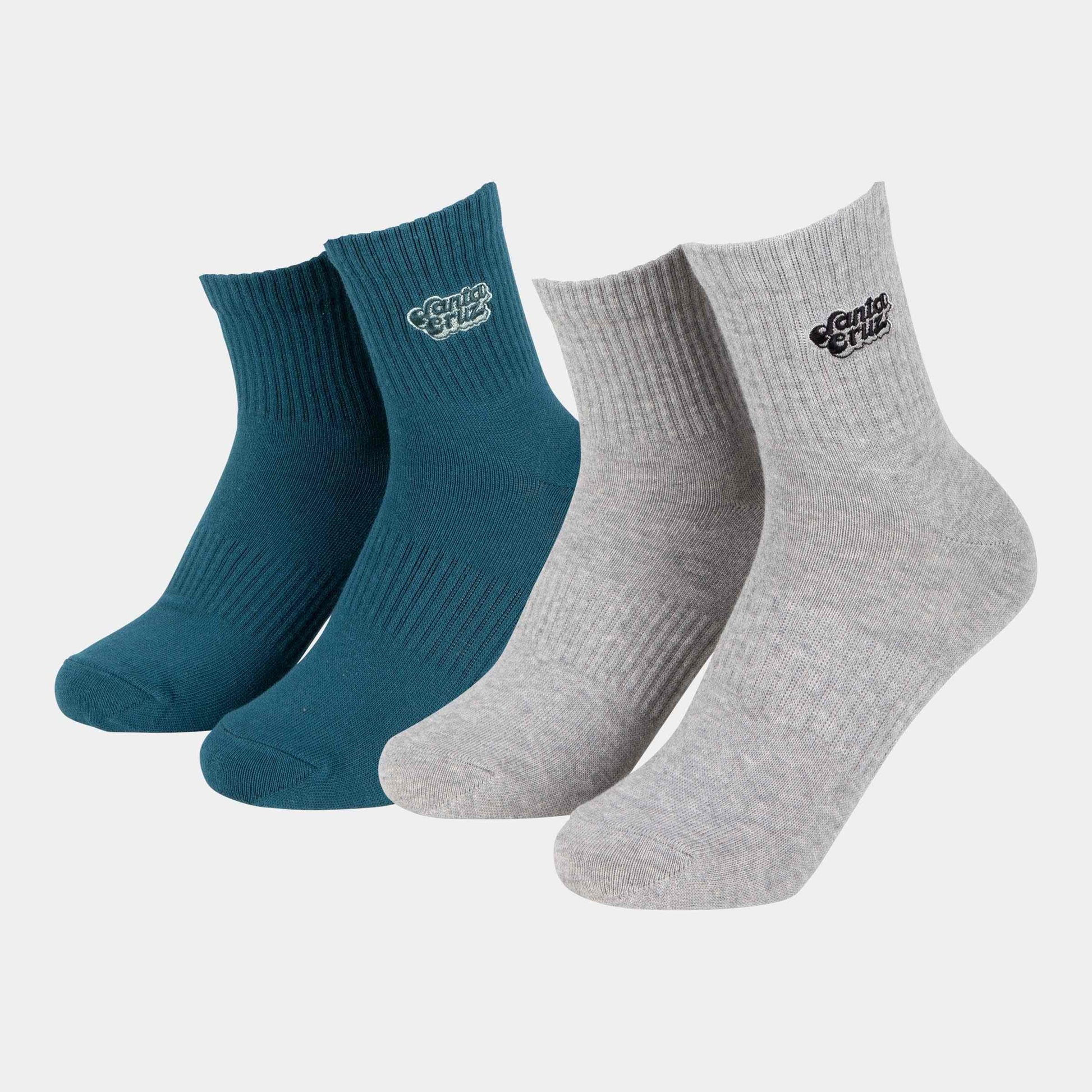 Santa Cruz | Groovy Stack Socks 2 Pack Deep Sea Grey