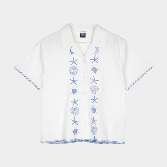 Santa Cruz Reef Short Sleeve Shirt Off White
