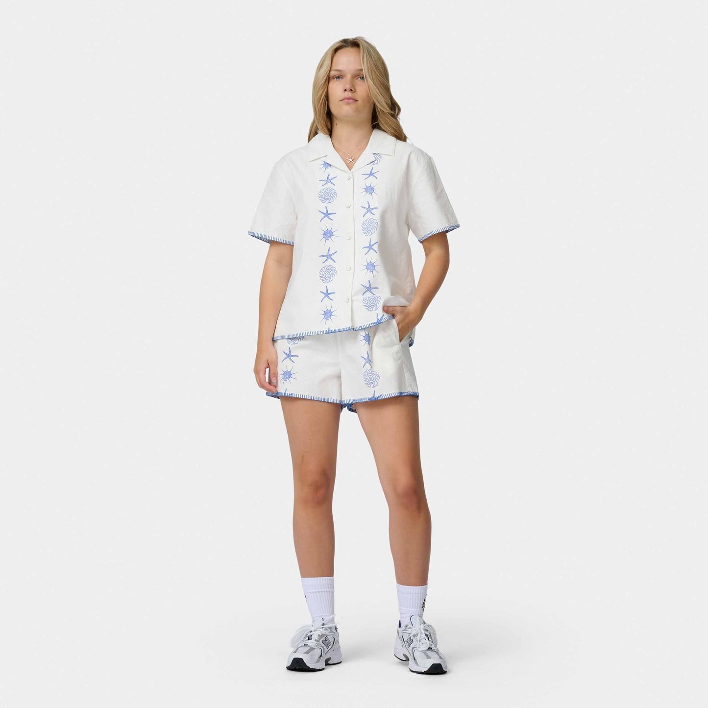 Santa Cruz Reef Short Sleeve Shirt Off White