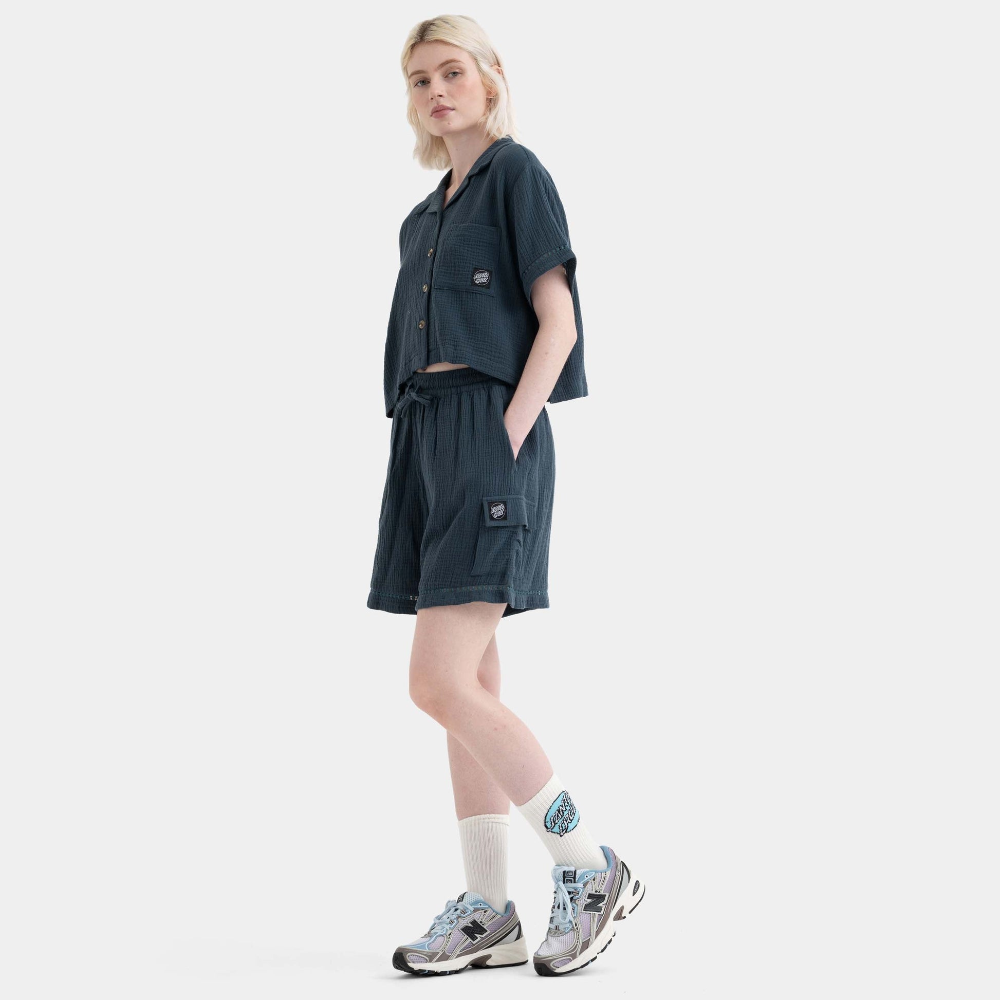 Santa Cruz Skateboards | Dune Crop Short Sleeve Shirt Deep Sea