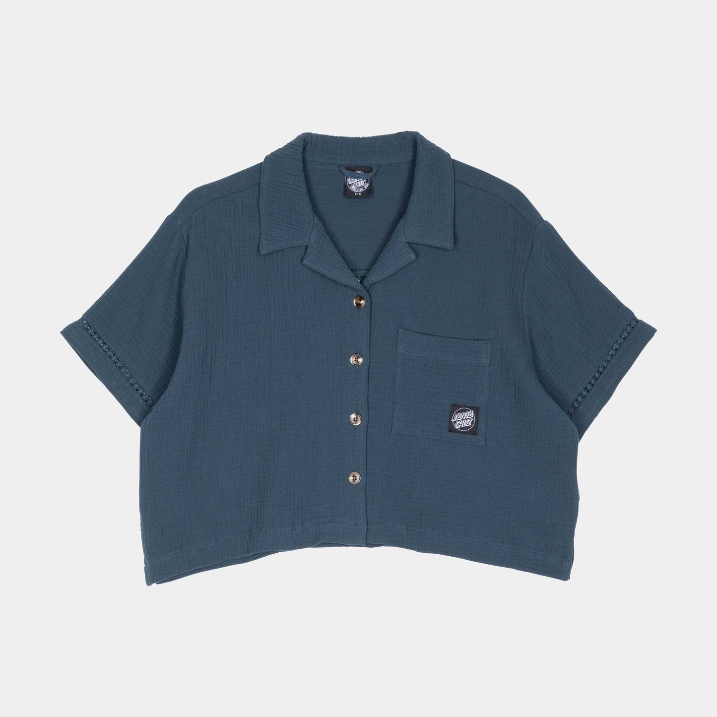 Santa Cruz Skateboards | Dune Crop Short Sleeve Shirt Deep Sea