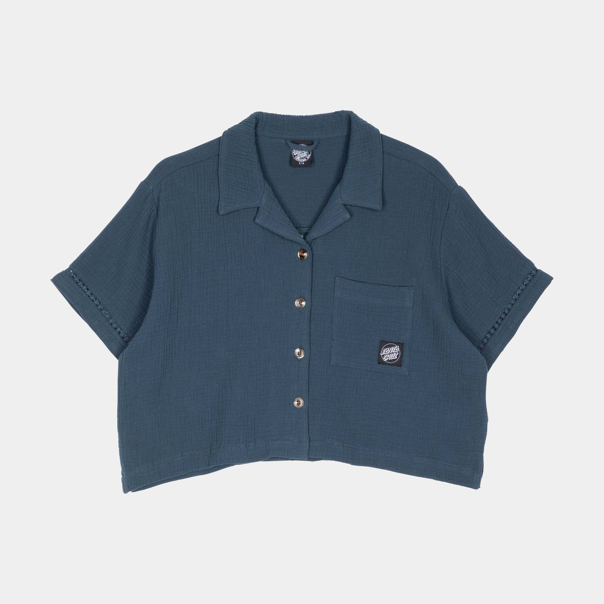 Santa Cruz Skateboards | Dune Crop Short Sleeve Shirt Deep Sea