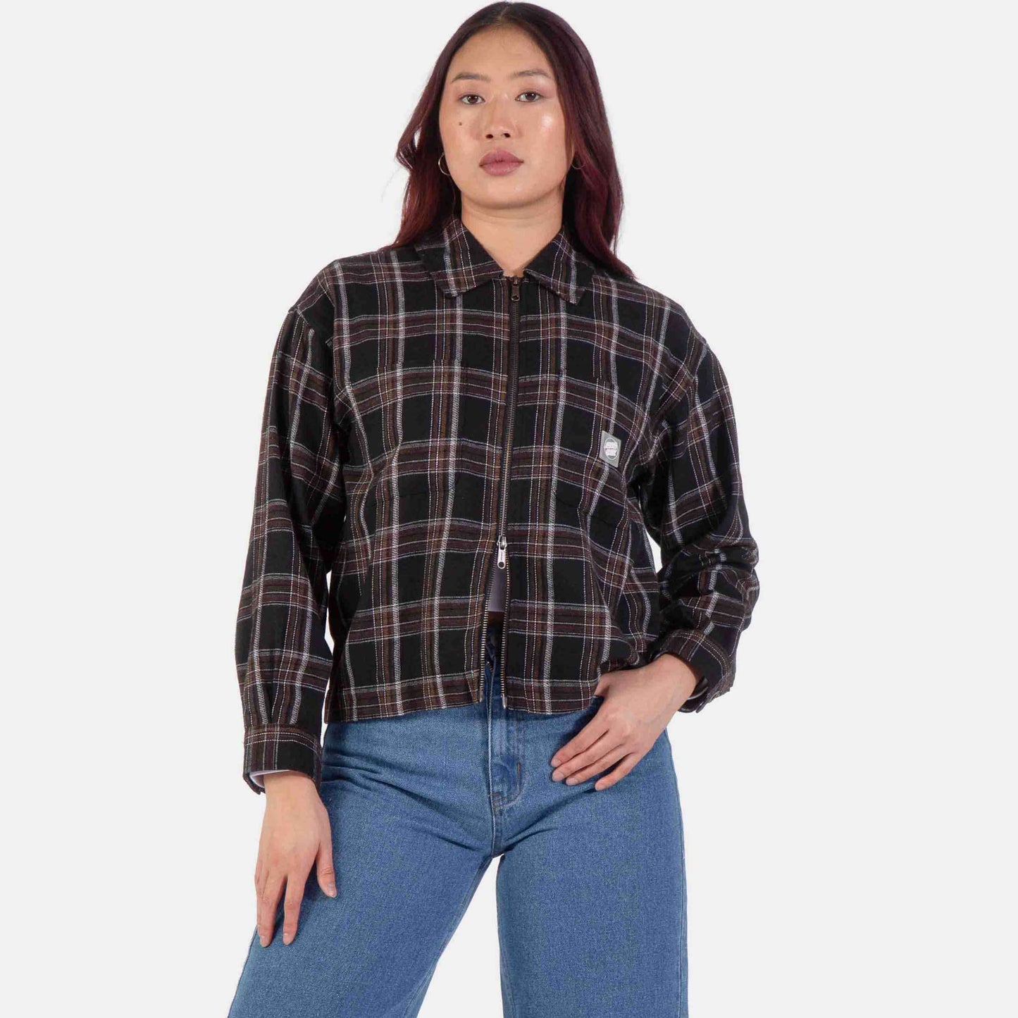 Santa Cruz | Dual Long Sleeve Shirt Black Brown Check