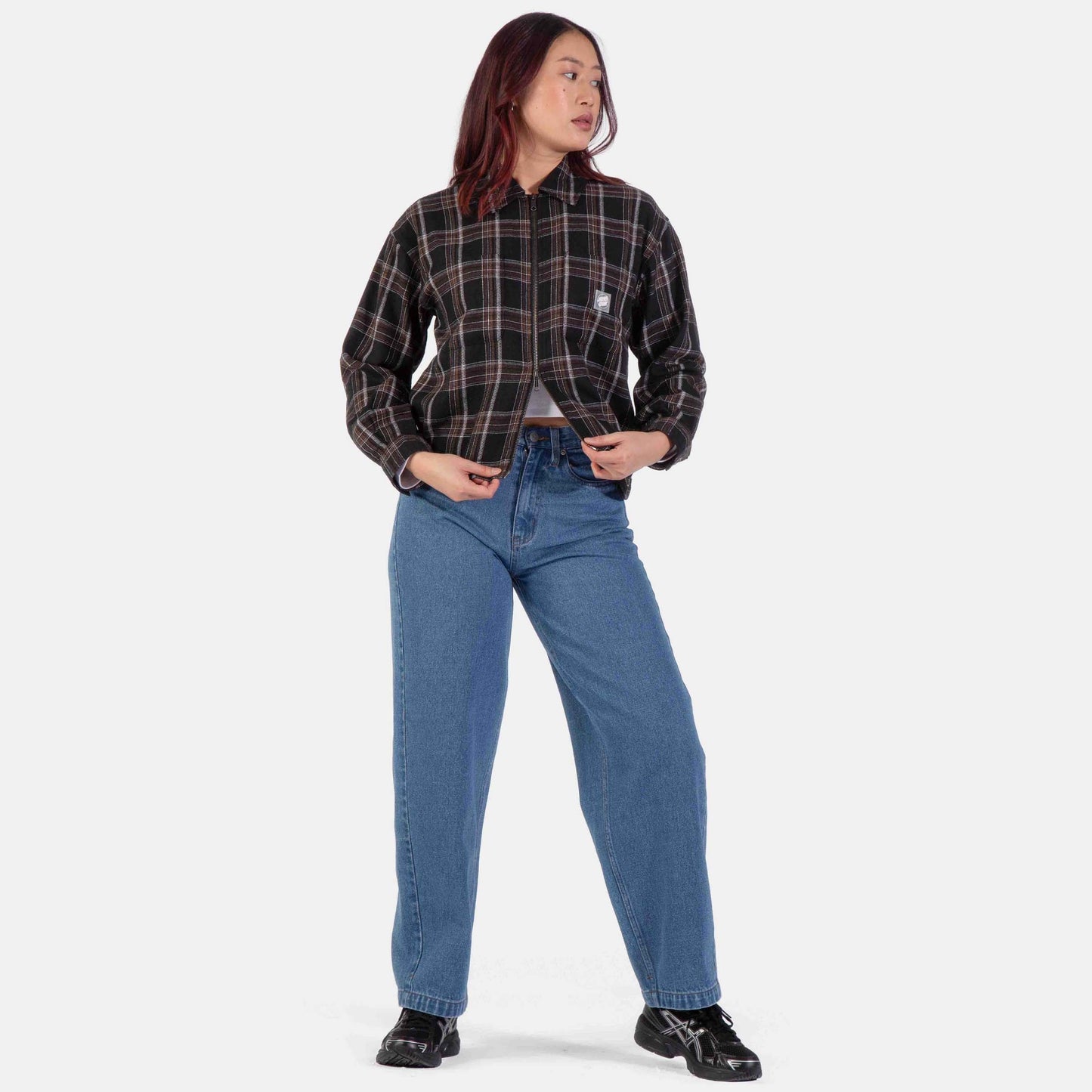 Santa Cruz | Dual Long Sleeve Shirt Black Brown Check