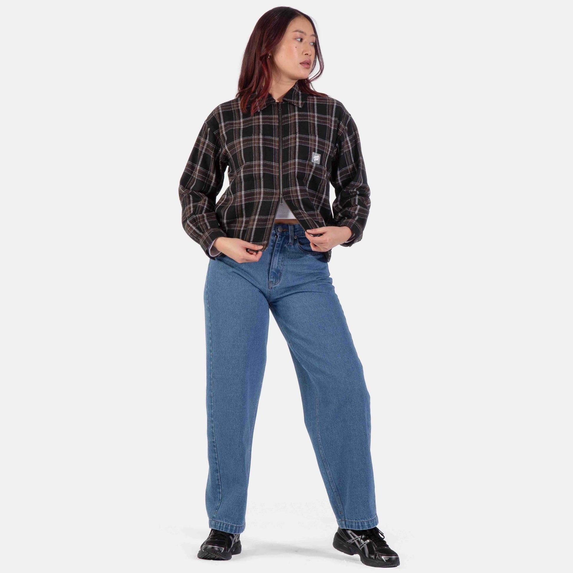 Santa Cruz | Dual Long Sleeve Shirt Black Brown Check
