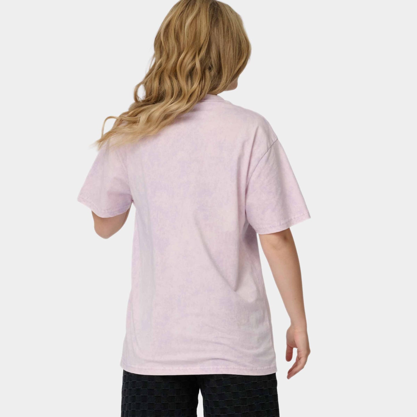 Santa Cruz Sun Stamp Script T Shirt Lilac Acid Wash