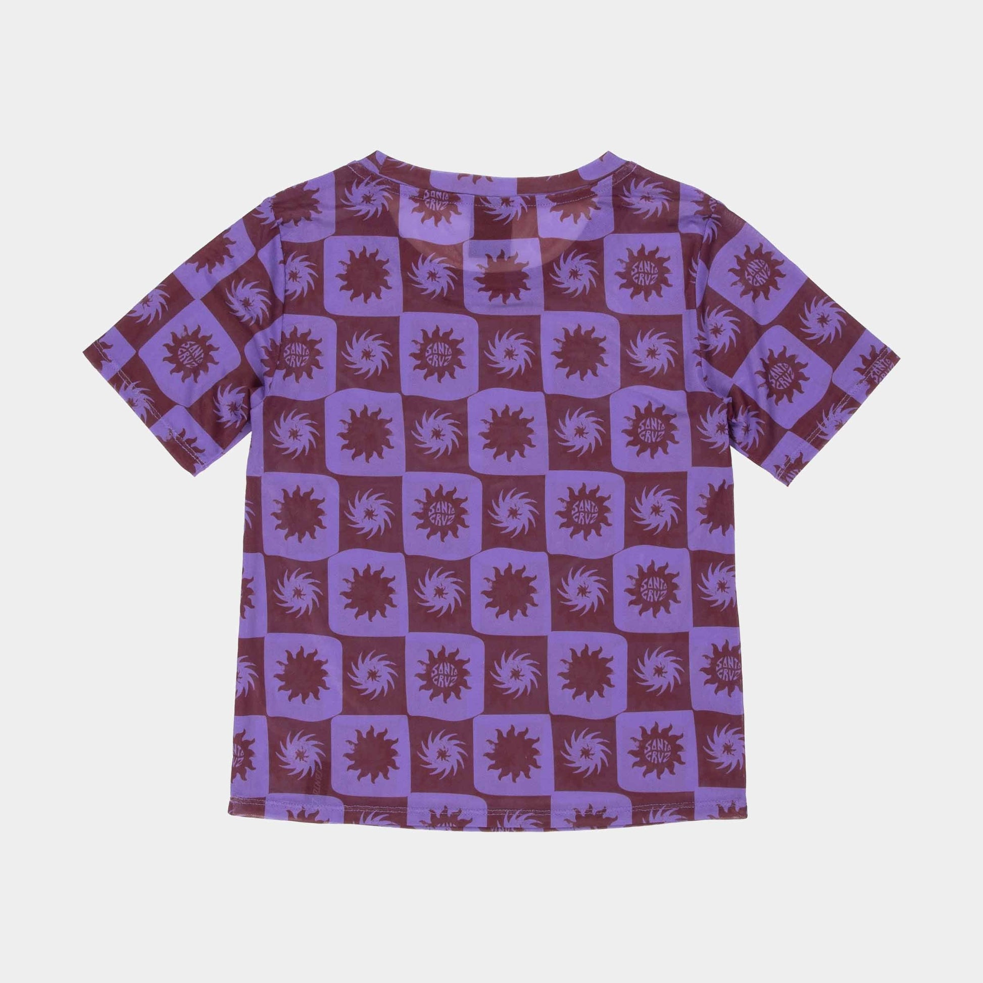Santa Cruz Strip Digi Mesh Short Sleeve Top Purple Sun Daze