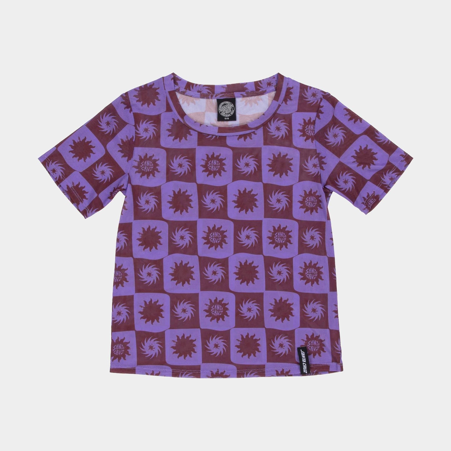 Santa Cruz Strip Digi Mesh Short Sleeve Top Purple Sun Daze
