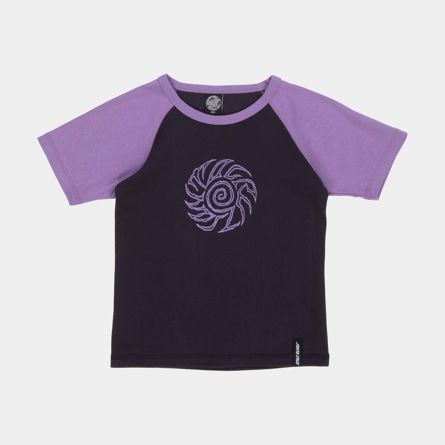 Santa Cruz Helix Raglan T Shirt Black Wash Purple Haze