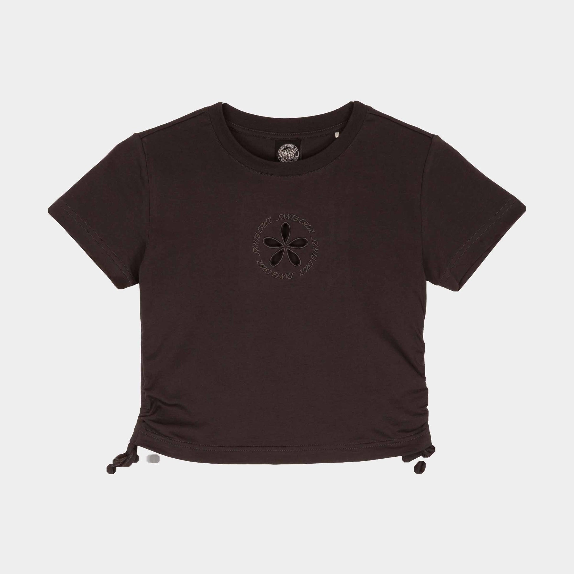 Santa Cruz Ringed Flower Tie T Shirt Black Wash