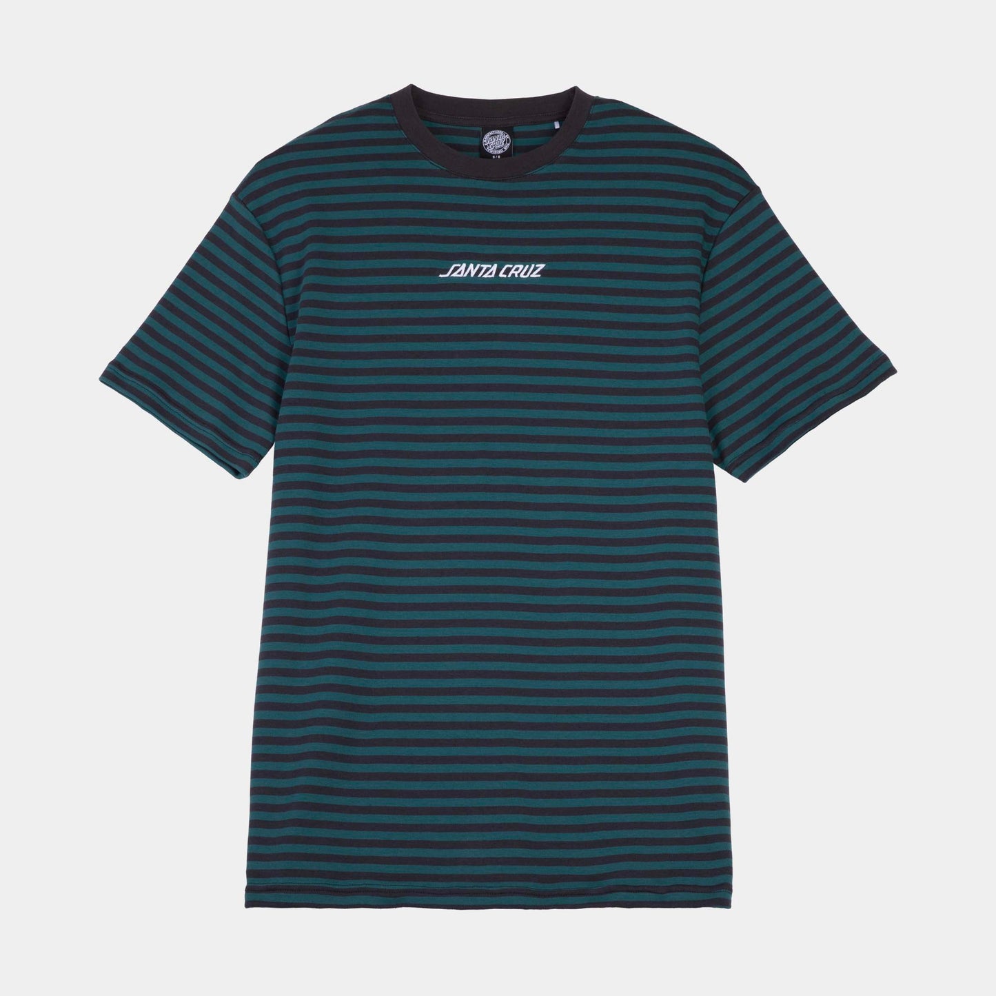 Santa Cruz | Strip Emb T Shirt Deep Sea Black Wash Stripe