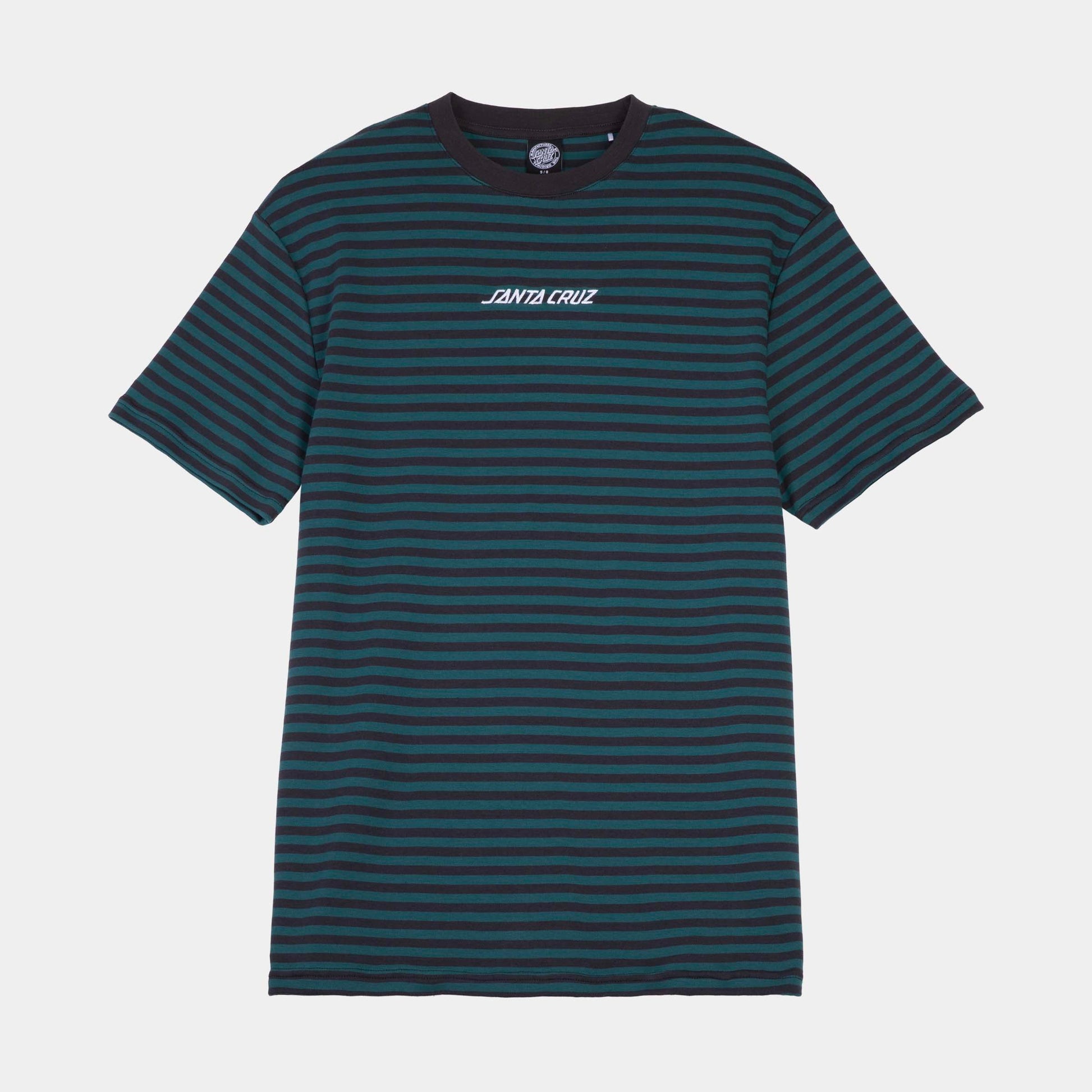 Santa Cruz | Strip Emb T Shirt Deep Sea Black Wash Stripe