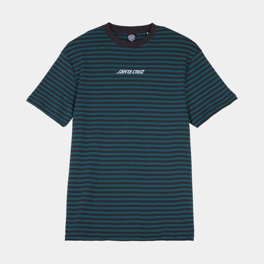 Santa Cruz | Strip Emb T Shirt Deep Sea Black Wash Stripe