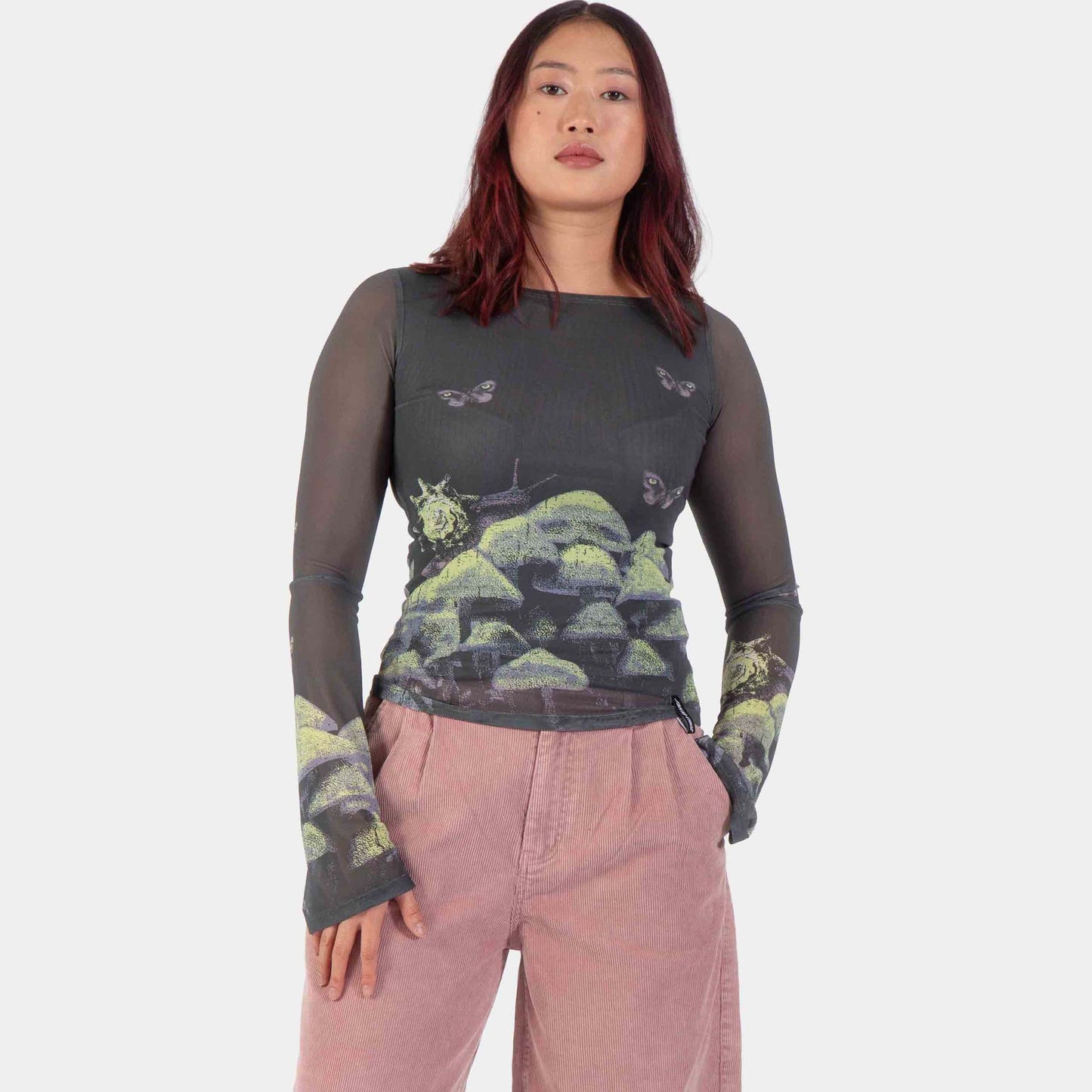 Santa Cruz | Strip Boat Neck Long Sleeve Top Night Visions