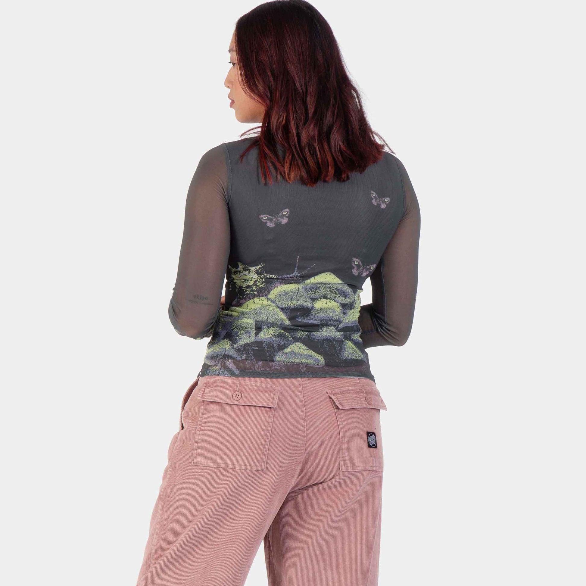 Santa Cruz | Strip Boat Neck Long Sleeve Top Night Visions