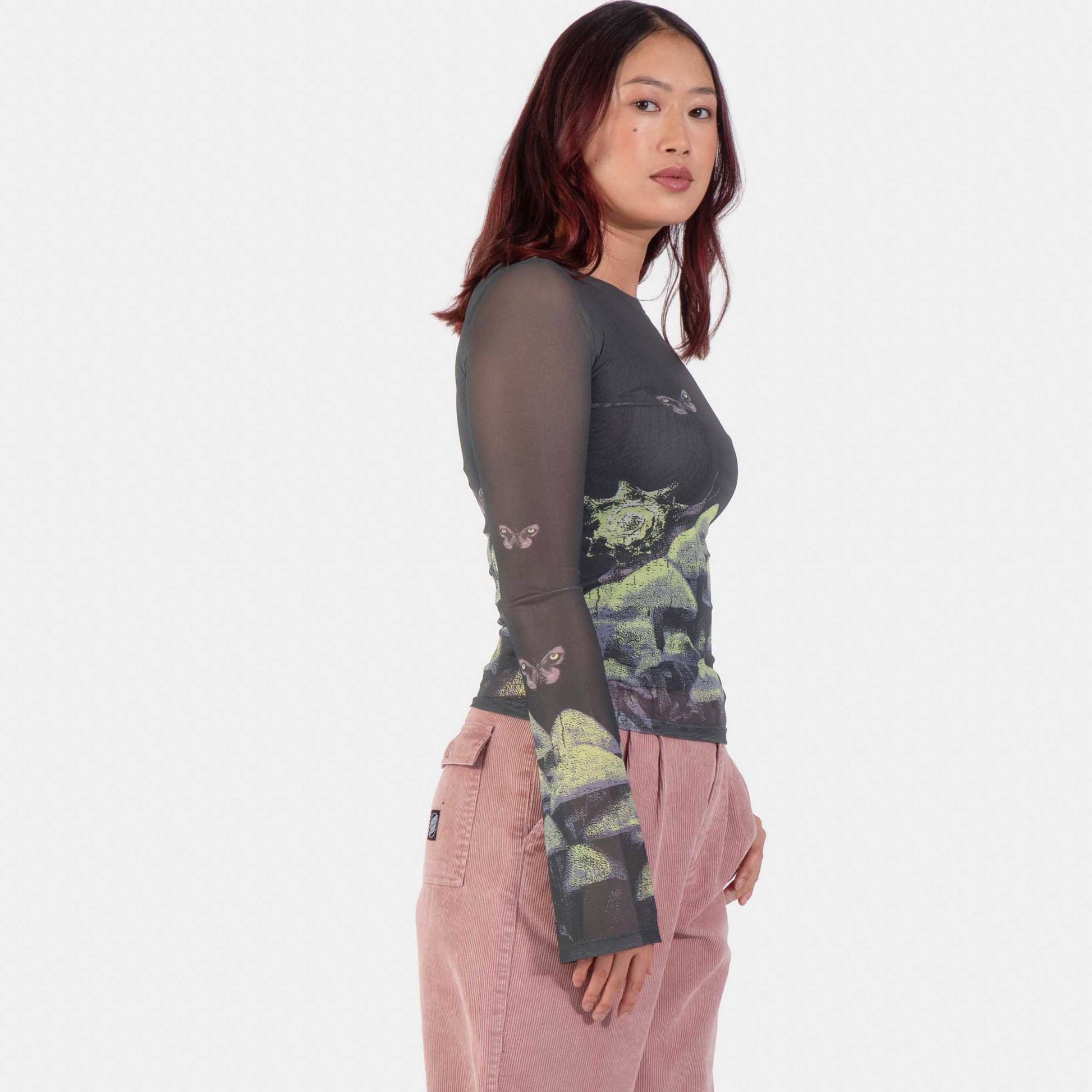 Santa Cruz | Strip Boat Neck Long Sleeve Top Night Visions