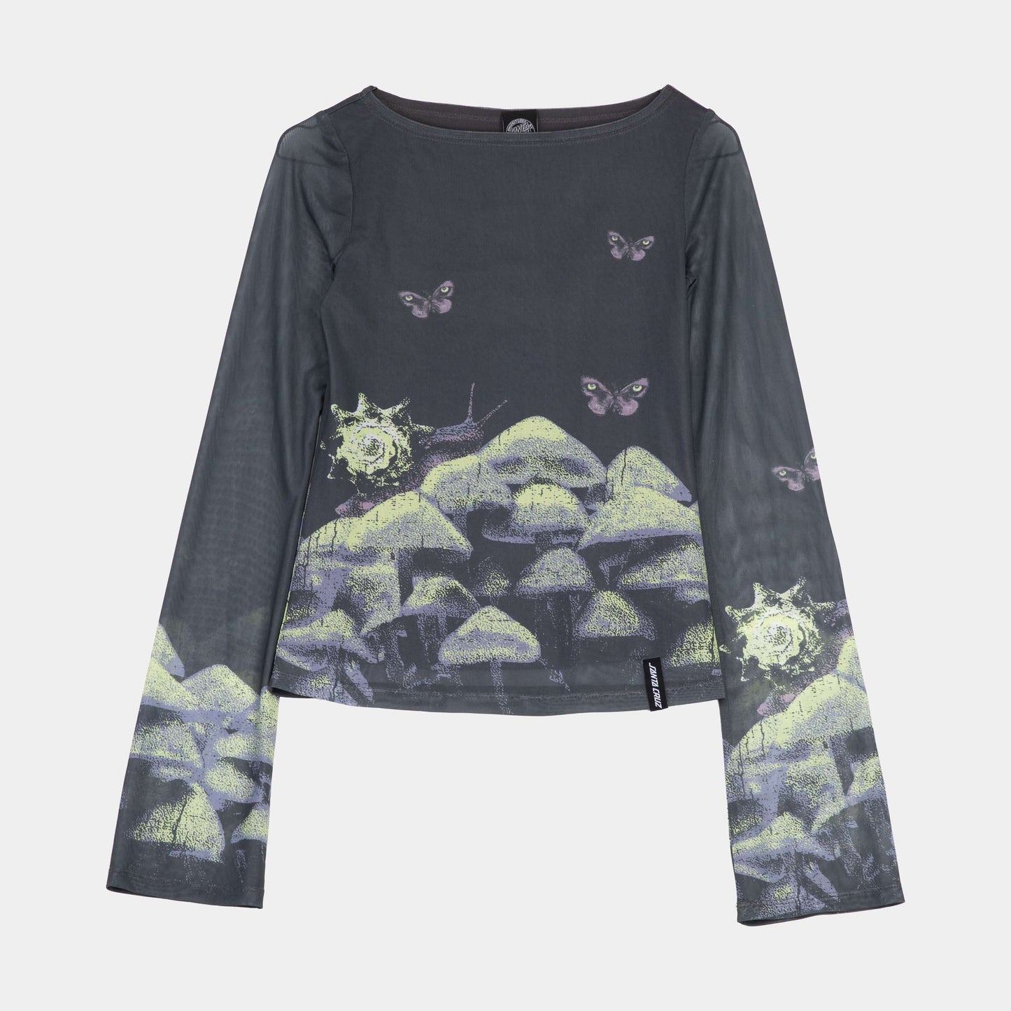 Santa Cruz | Strip Boat Neck Long Sleeve Top Night Visions