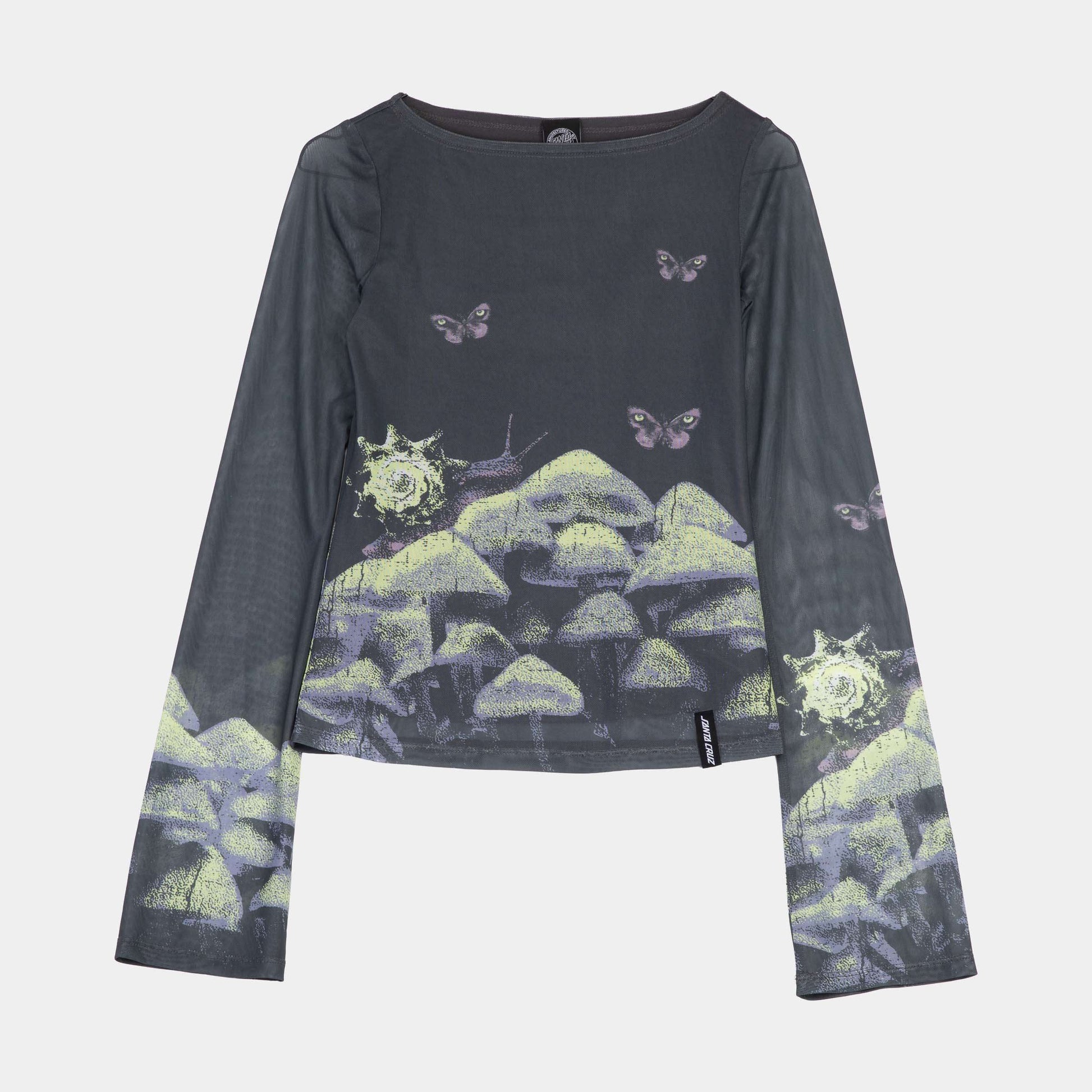 Santa Cruz | Strip Boat Neck Long Sleeve Top Night Visions
