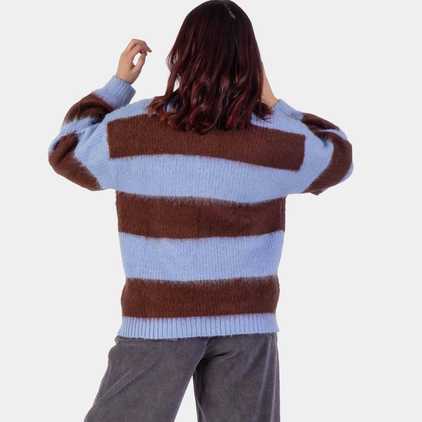 Santa Cruz | Groovy Stack Knit Polo Blue Brown Stripe