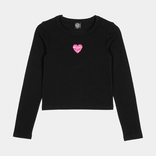 Santa Cruz Strange Heart Mini Long Sleeve T Shirt Black