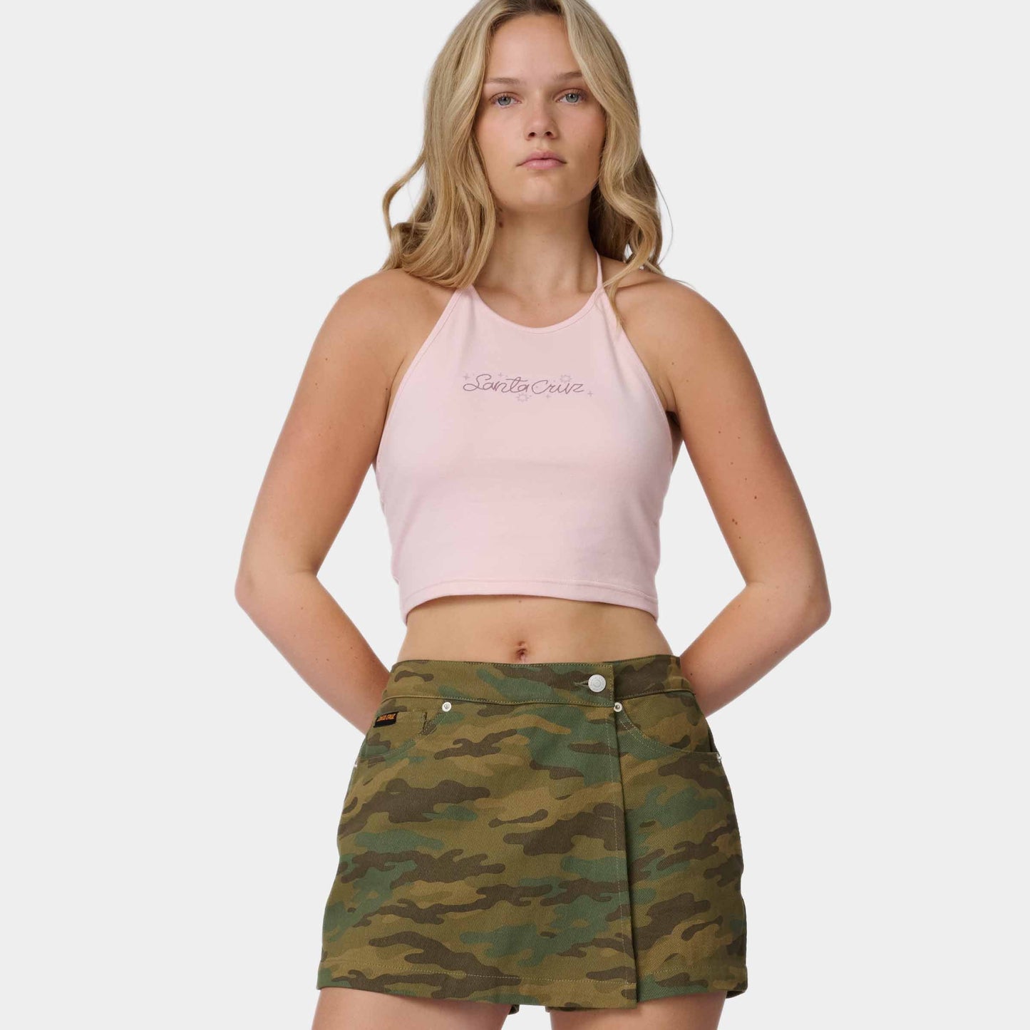 Santa Cruz Sun Stamp Strip Halter Top Candy Floss