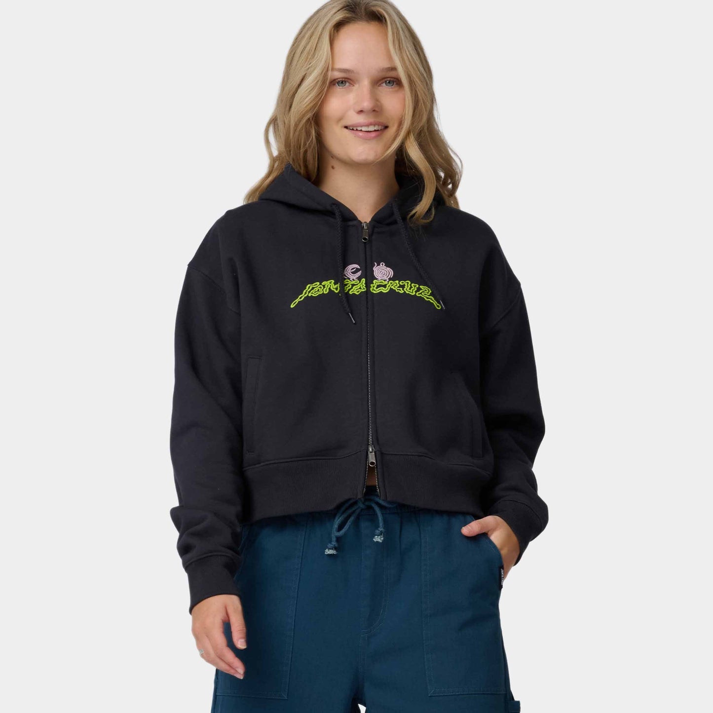 Santa Cruz Natural Bridges Zip Hoodie Black Wash