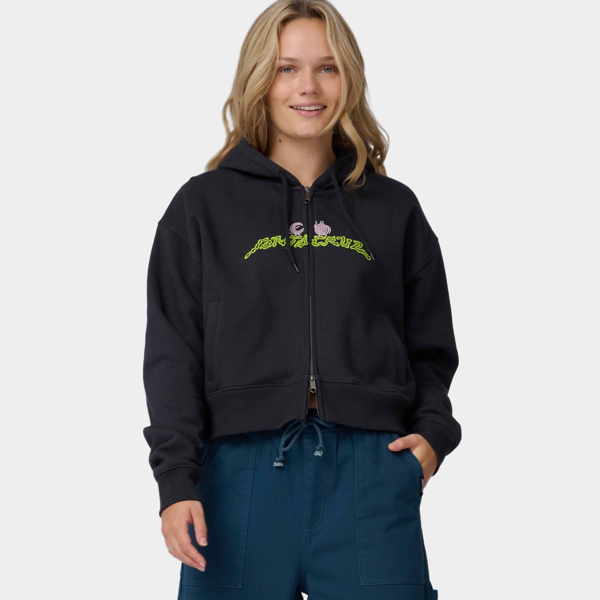 Santa Cruz Natural Bridges Zip Hoodie Black Wash