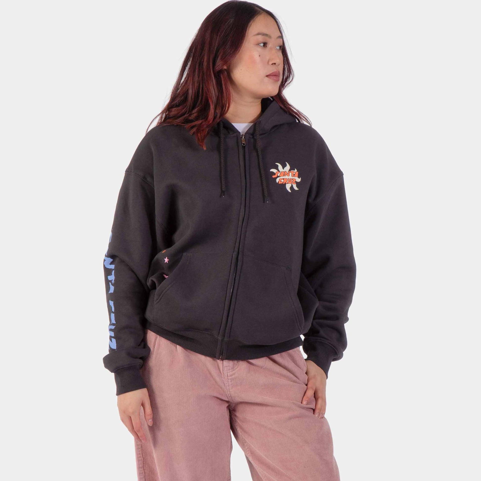 Santa Cruz | Grow Zip Hoodie Black Wash