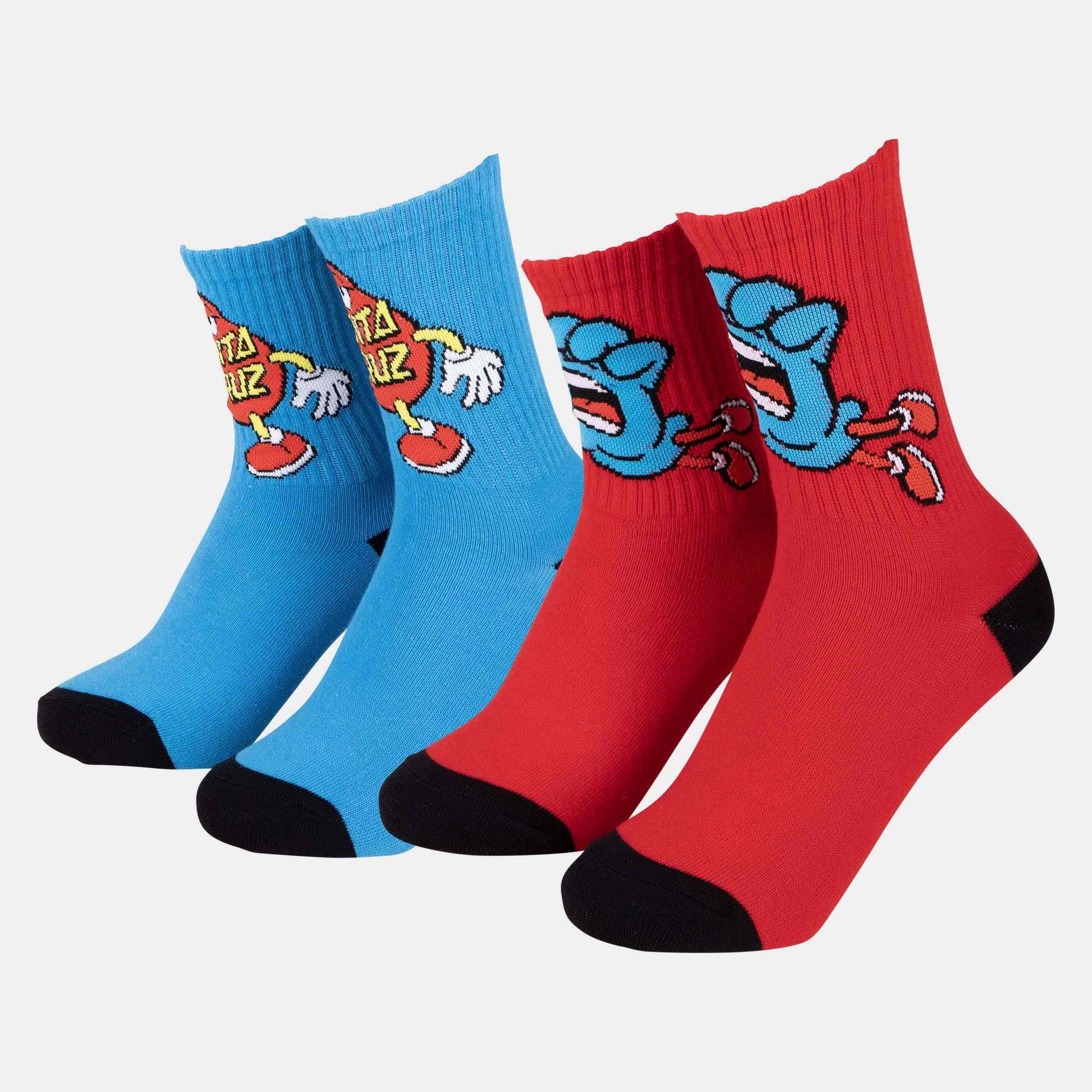 Santa Cruz | Youth Dude Socks 2 Pack Dude Blue Dude Red