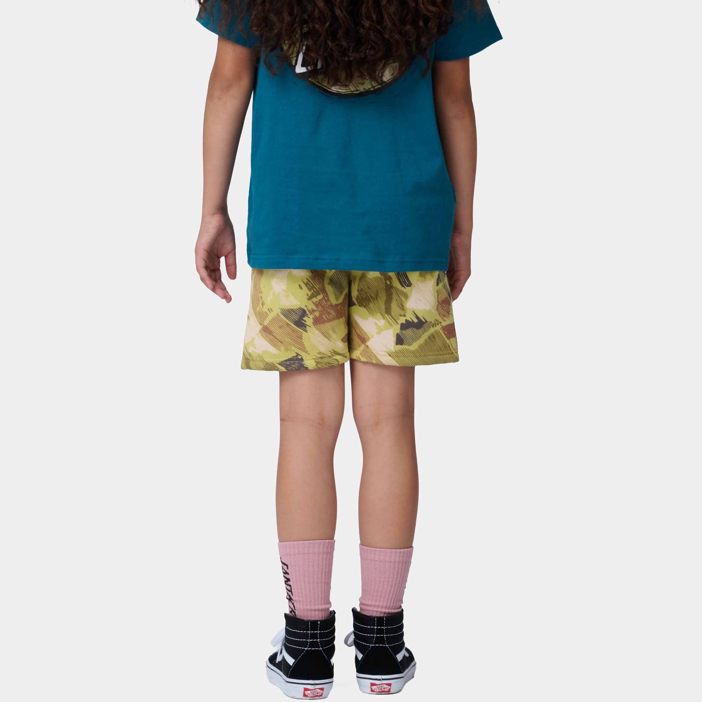 Santa Cruz Youth Strip Oval Shorts Faded Khaki Camo