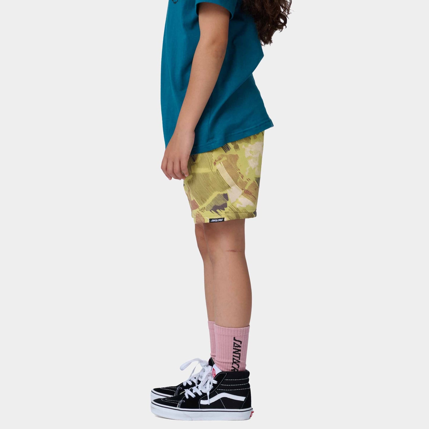 Santa Cruz Youth Strip Oval Shorts Faded Khaki Camo