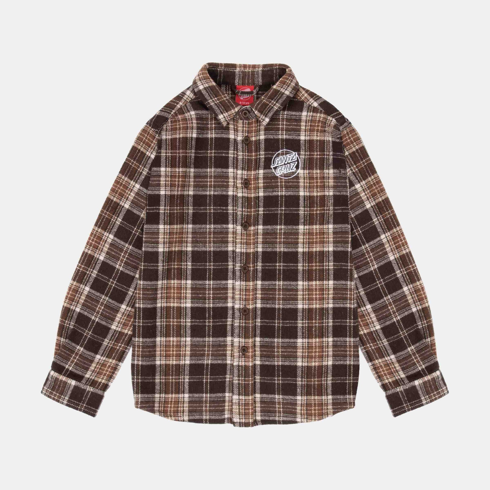 Santa Cruz | Youth Chopper Long Sleeve Shirt Brown Check