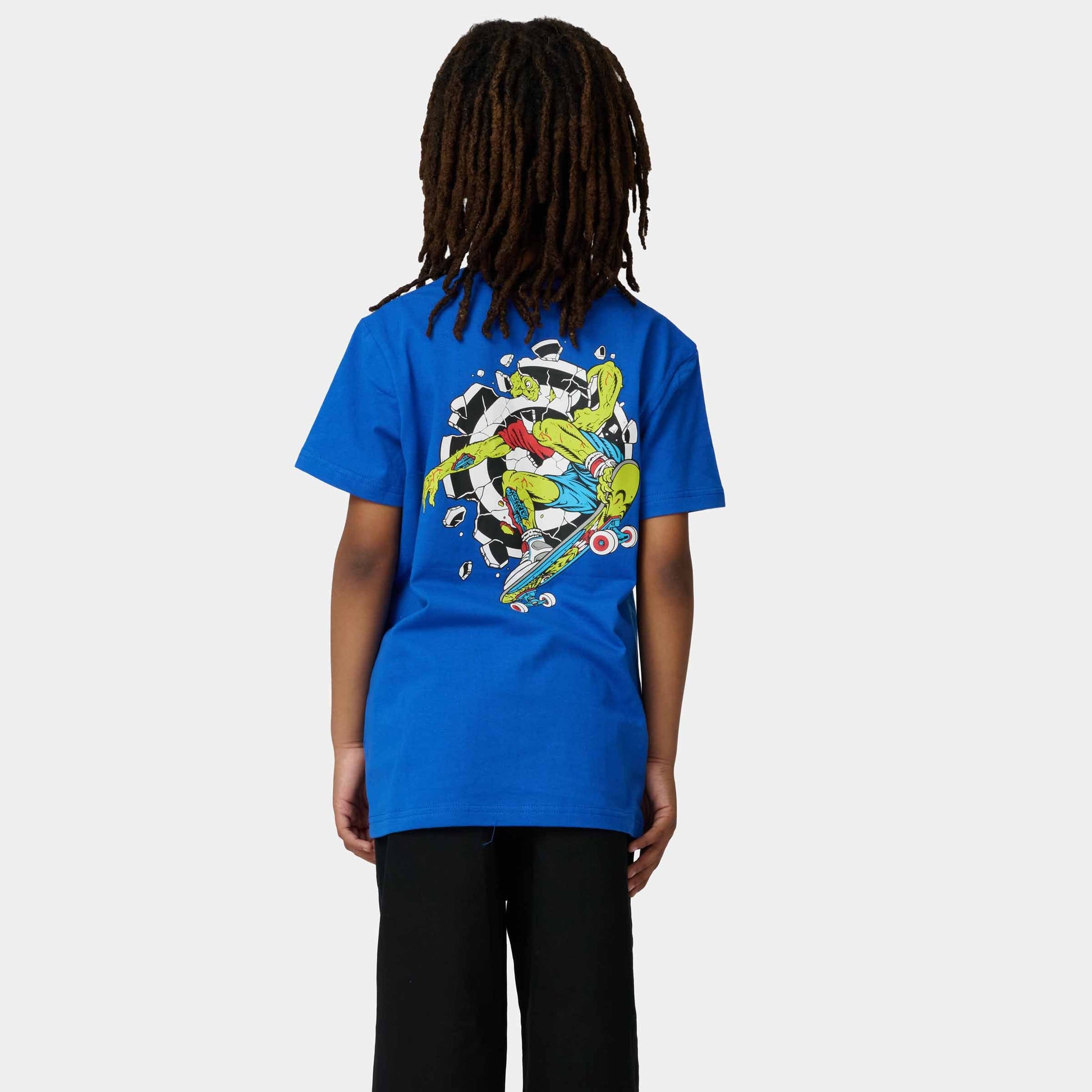 Santa Cruz Youth Rob Smasher T Shirt Ultramarine