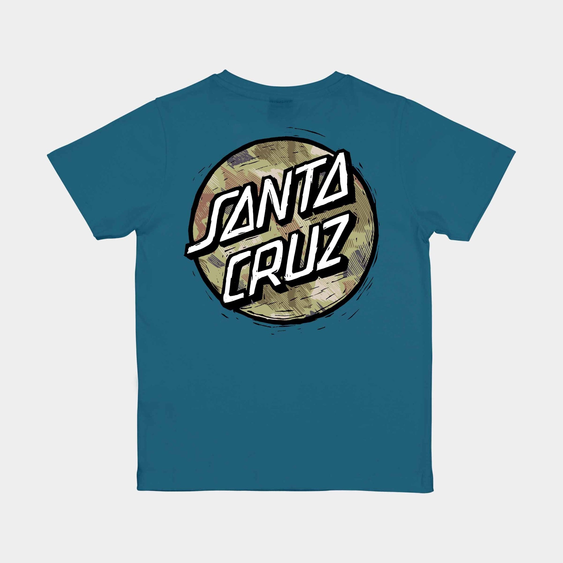 Santa Cruz Youth Stamped Opus Camo T Shirt Teal