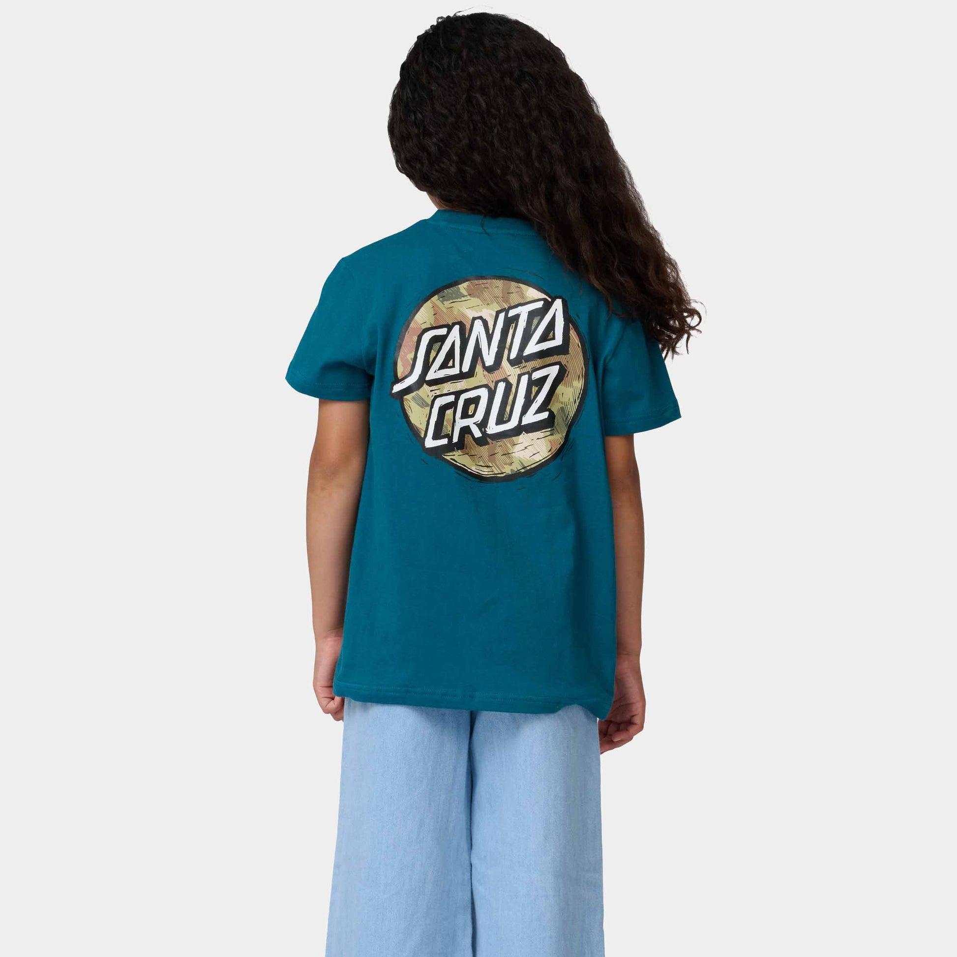 Santa Cruz Youth Stamped Opus Camo T Shirt Teal