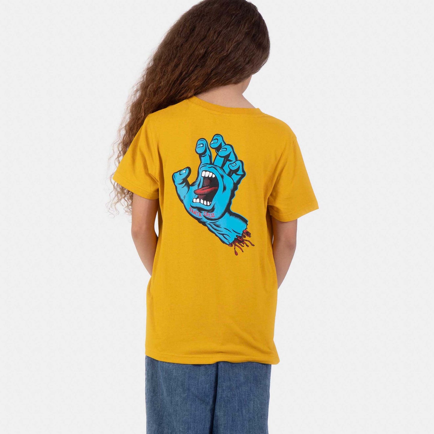 Santa Cruz | Youth Screaming Hand Chest T Shirt Mustard