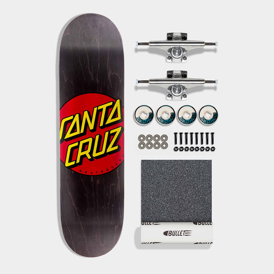 Santa Cruz Build at Home Complete - Classic Dot with Krux 8.25in x 31.83in - Black