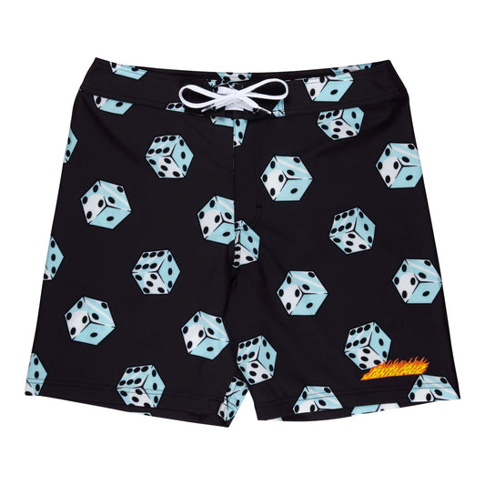 Flaming Strip Dice Boardshort