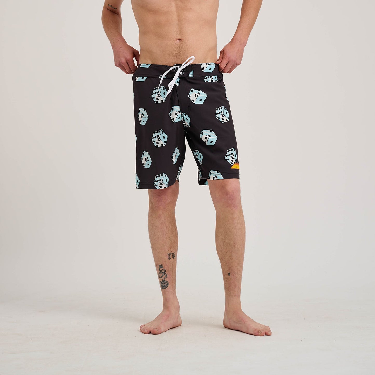 Flaming Strip Dice Boardshort