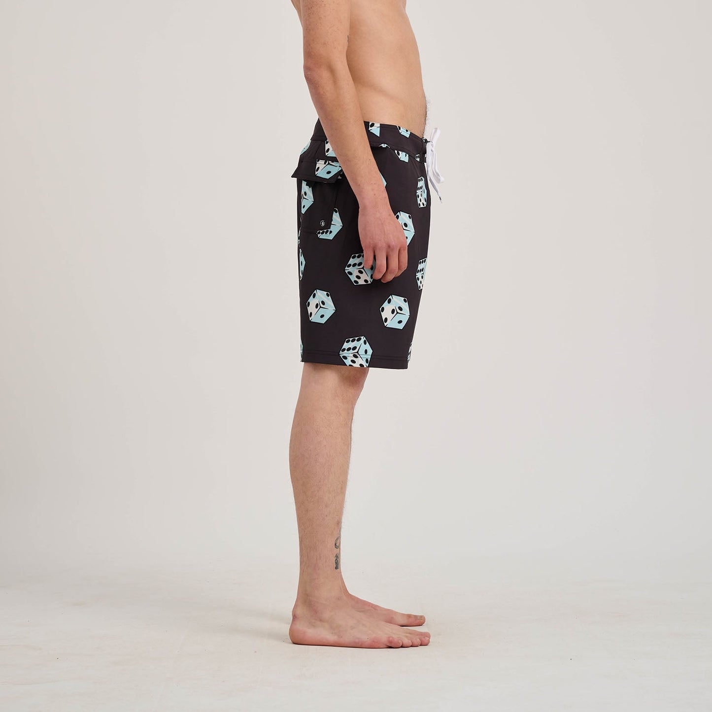 Flaming Strip Dice Boardshort