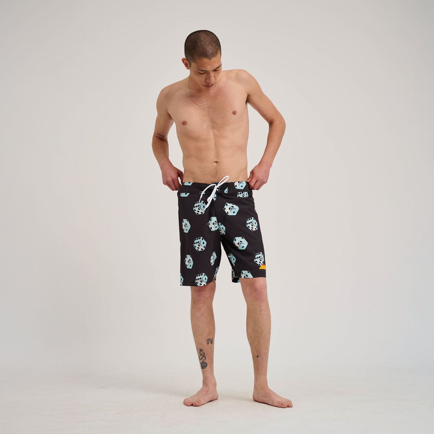 Flaming Strip Dice Boardshort