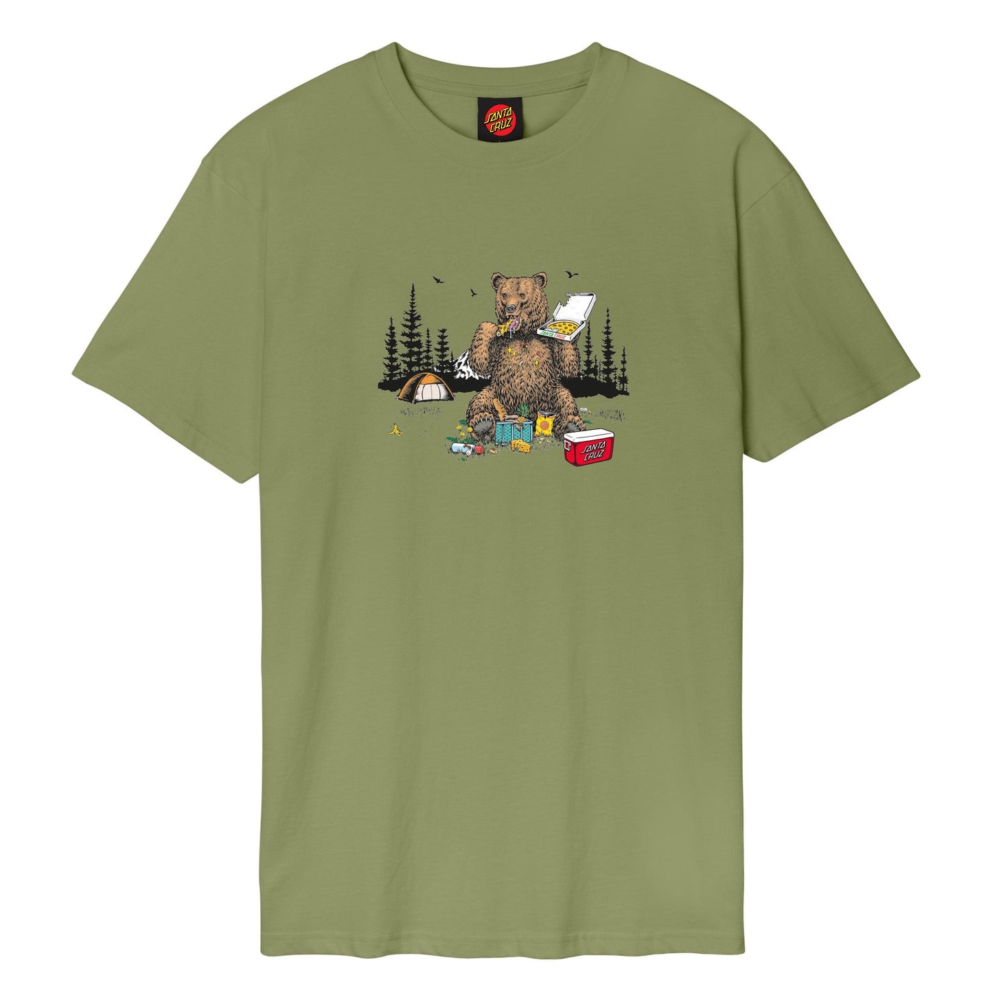 Braun Pizza Bear Santa Cruz T-Shirt