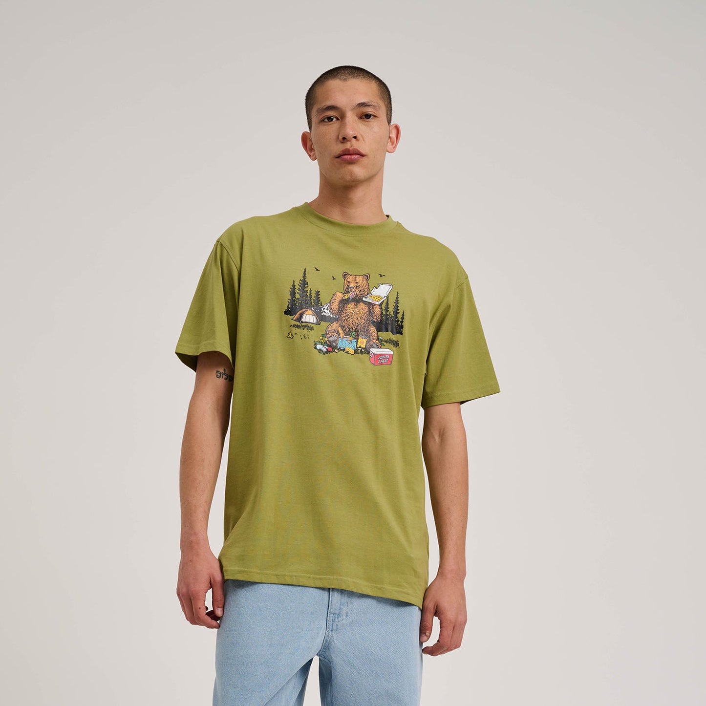 Braun Pizza Bear Santa Cruz T-Shirt